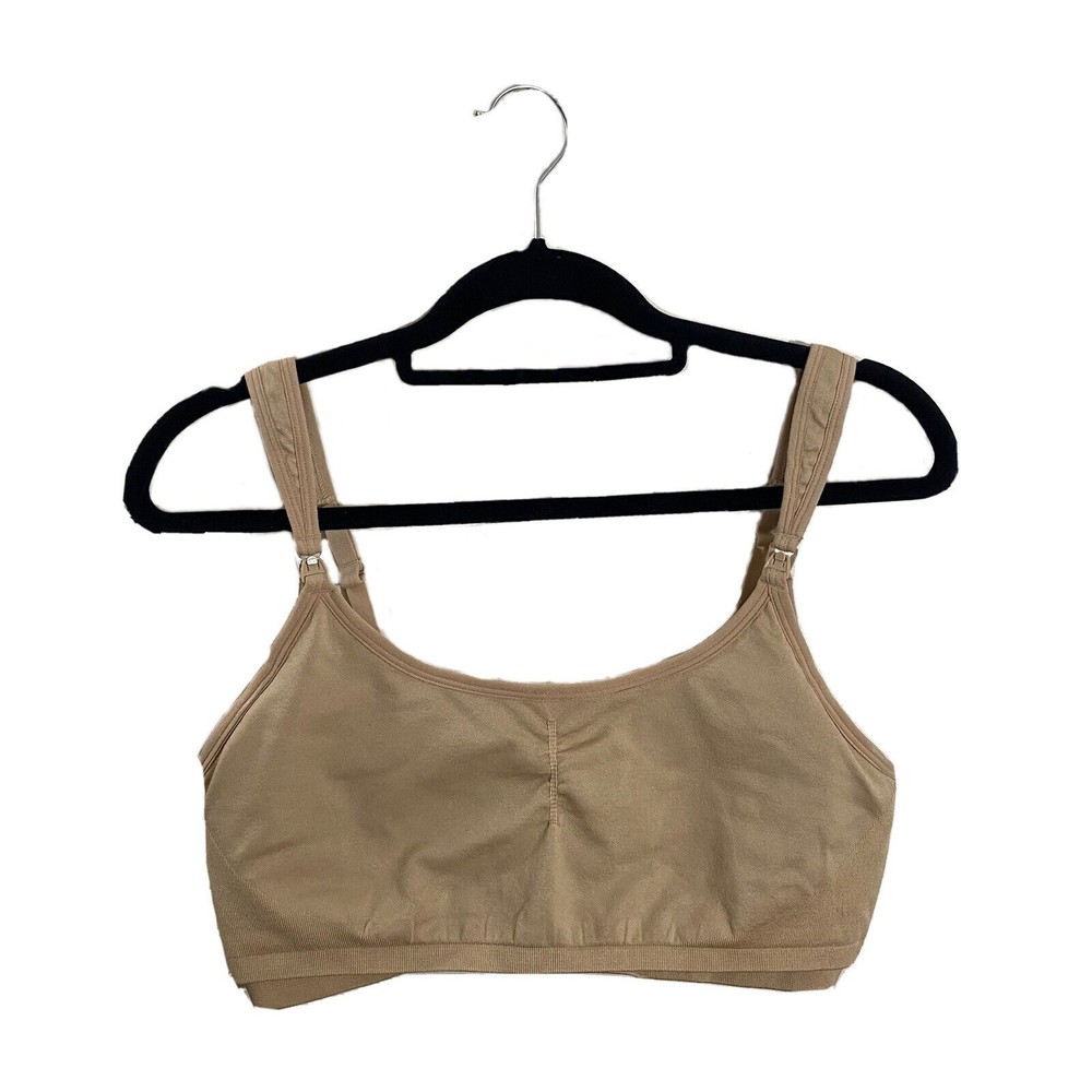 Auden women's maternity beige tan nursing bra size large